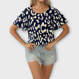 Carla - Blusa casual com decote redondo