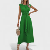 Emilia - Vestido maxi elegante sem mangas e gola redonda