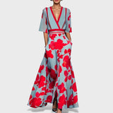 Elisa - Vestido elegante com padrão floral