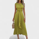 Emilia - Vestido maxi elegante sem mangas e gola redonda