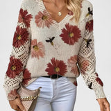 Catarina - Camisola de malha com padrão floral