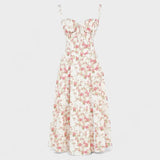 Carolina - Vestido Floral com Corpete Ajustado