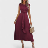 Emilia - Vestido maxi elegante sem mangas e gola redonda