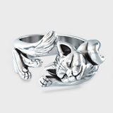 Anel vintage | gato em prata