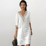 Mariana - Vestido feminino de algodão e linho