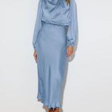 Maristela | Vestido Maxi de Cetim de Luxo