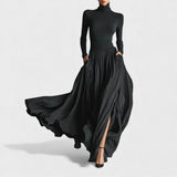 Judite | Vestido longo preto elegante