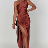 Ana | Vestido de Festa em Cetim Drapeado