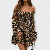 Catarina - Vestido curto com estampado de leopardo