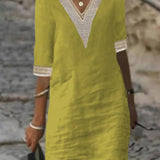 Camila - Vestido Casual de Algodão e Linho