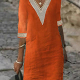 Camila - Vestido Casual de Algodão e Linho