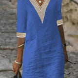 Camila - Vestido Casual de Algodão e Linho