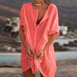 Ágata - Vestido casual em linho e algodão