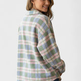 Lena – Blusa de malha xadrez em frescas tonalidades pastel