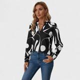 Joana - Blusa elegante de manga comprida com um decote pontiagudo