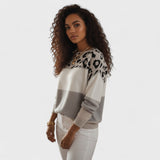 Andreia - Camisola descontraída com padrão leopardo