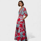 Elisa - Vestido elegante com padrão floral