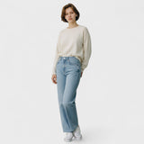 Aline - Calças de ganga elásticas de cintura média