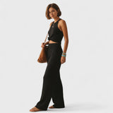 Celeste - Calças arejadas e com estilo