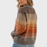 Fleur – Blusa quadriculada em tons quentes de outono
