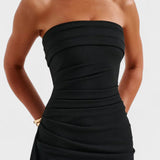 Cláudia - Vestido Comprido Elegante Sem Alças